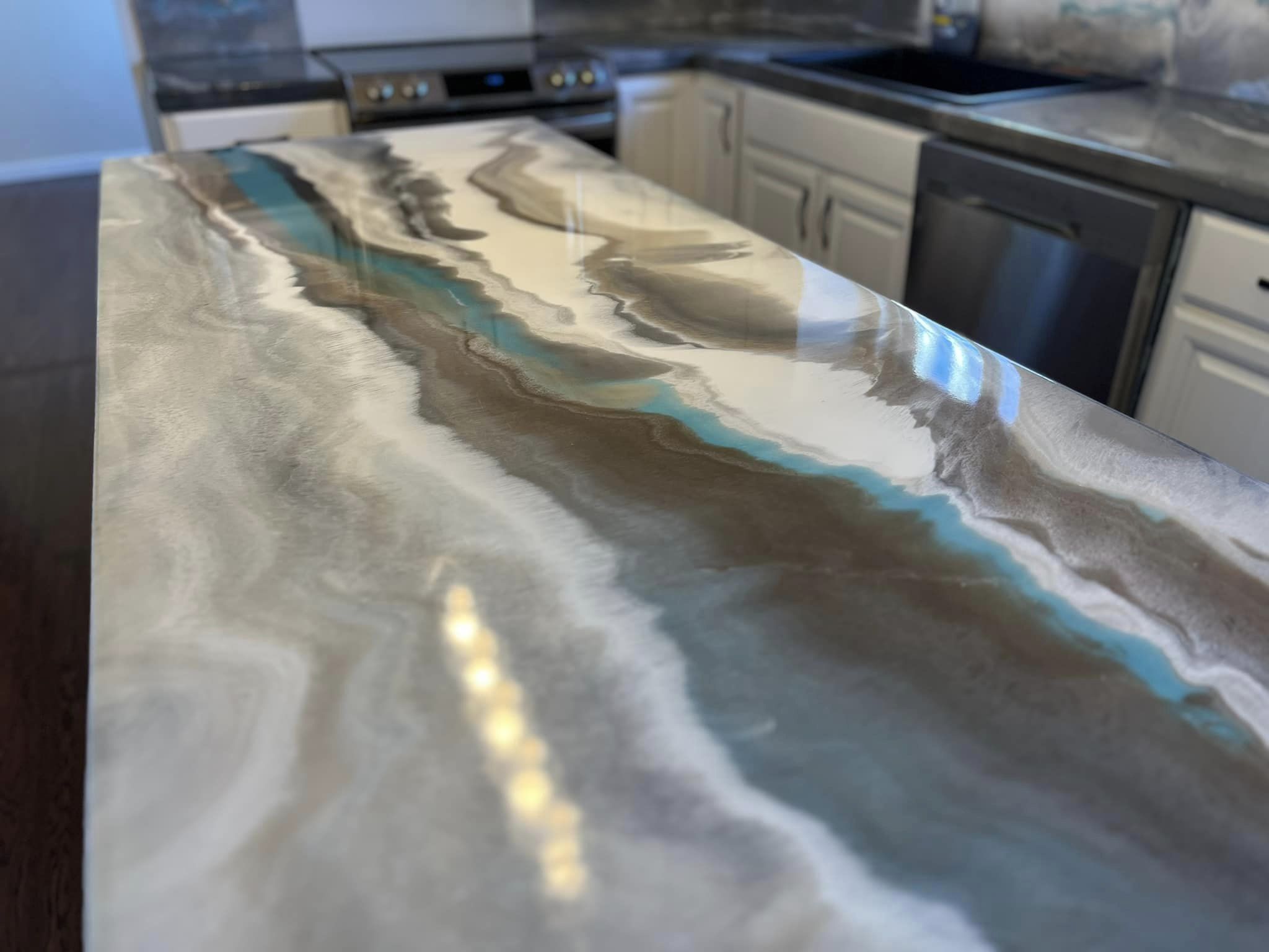 Metallic countertop