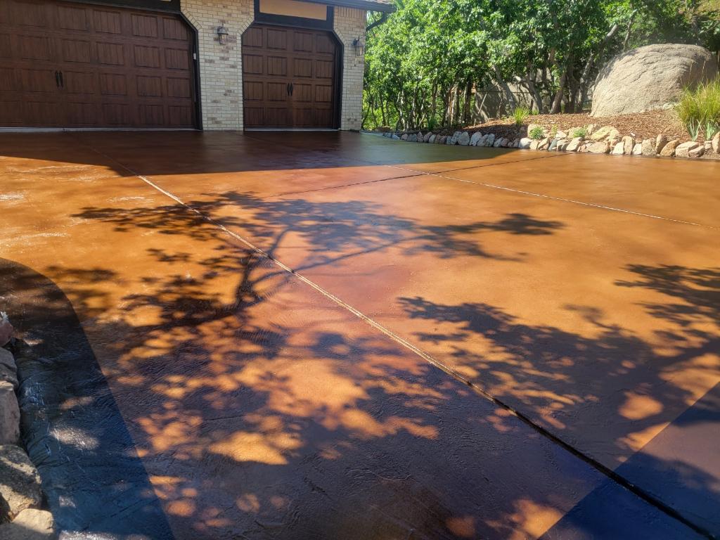 After solid body stain on broom finish