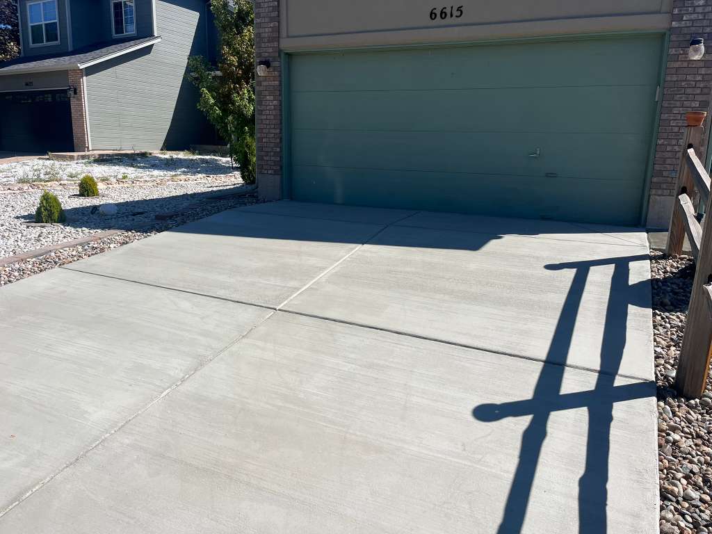 Before — plain grey broom finish