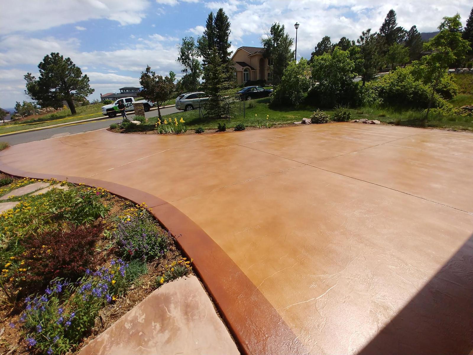 Sandstone wide driveway