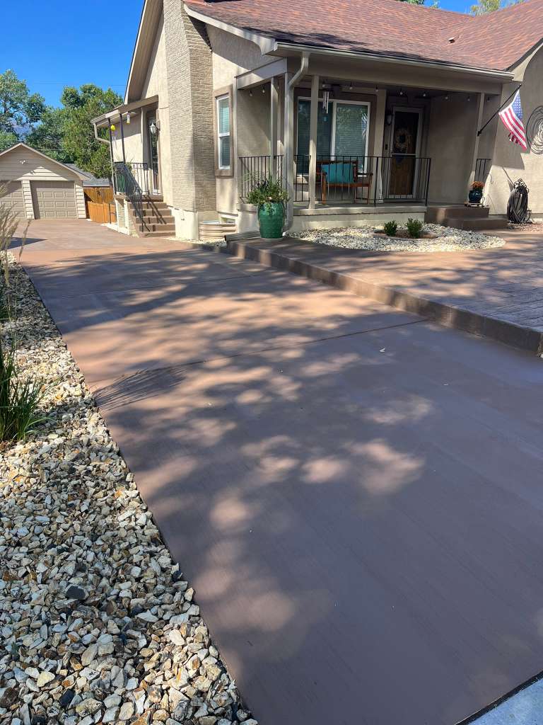 Chocolate solid stained porch