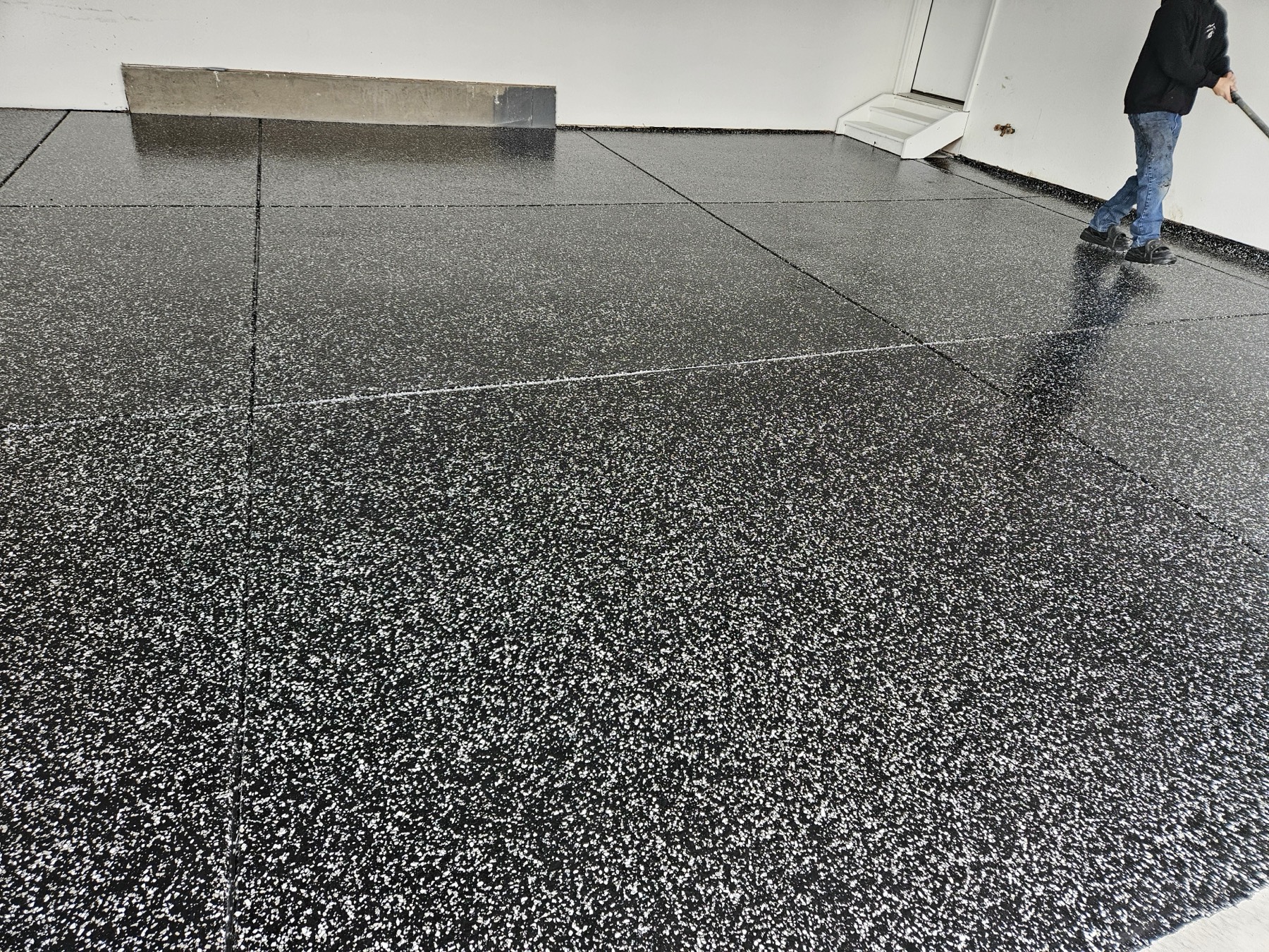 Garage chip floor