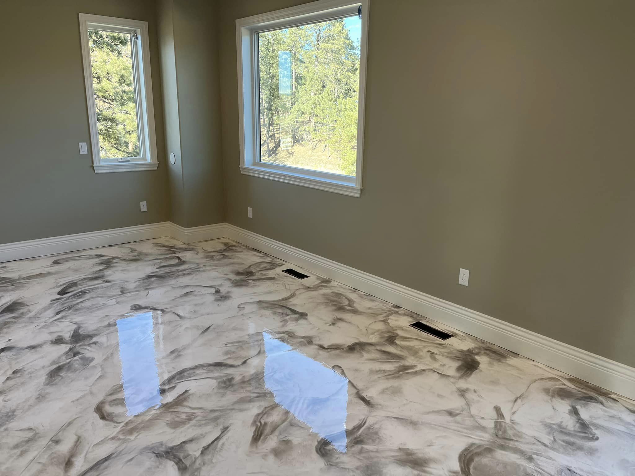 Whole home metallic epoxy floor