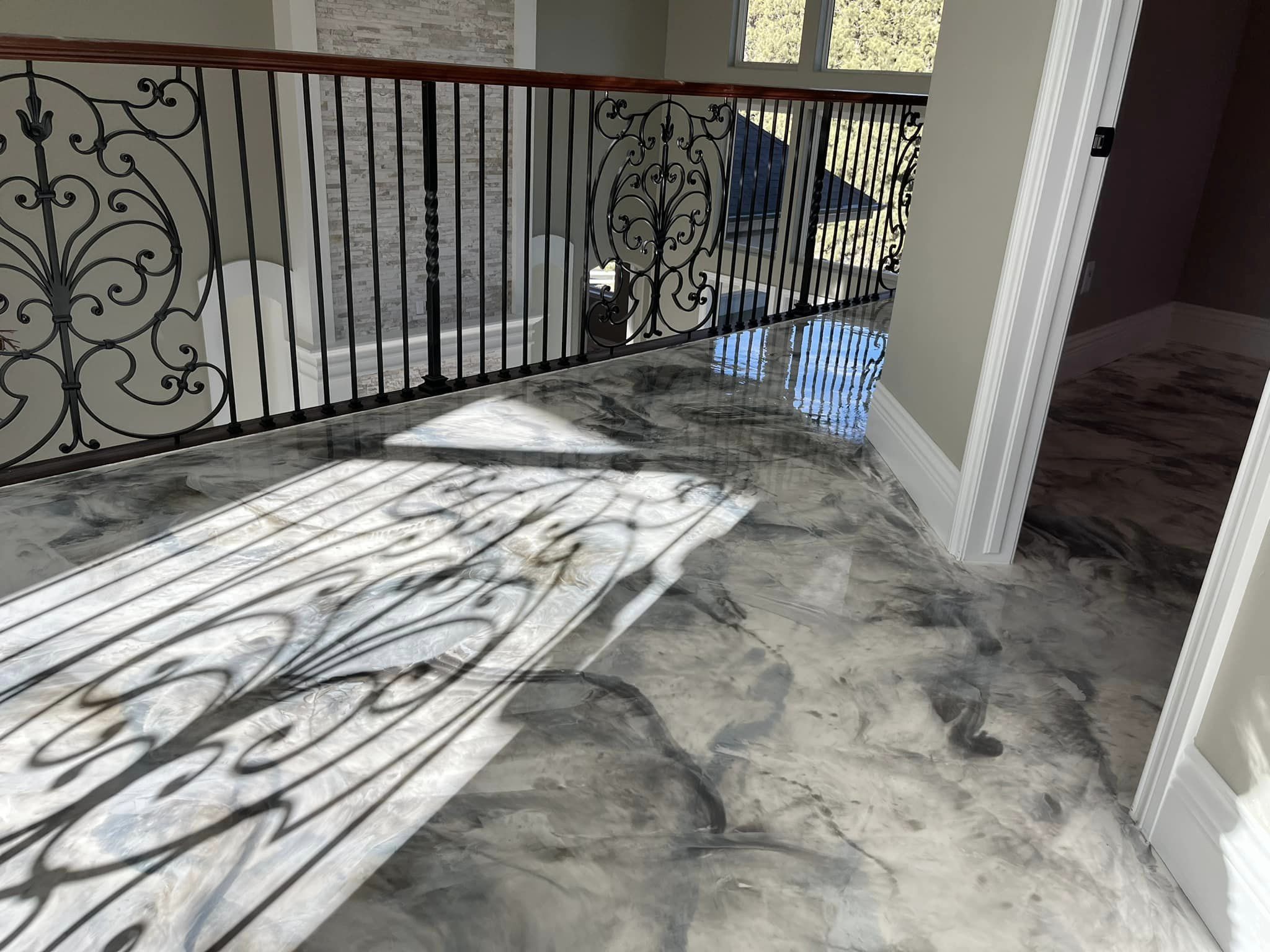 White metallic epoxy