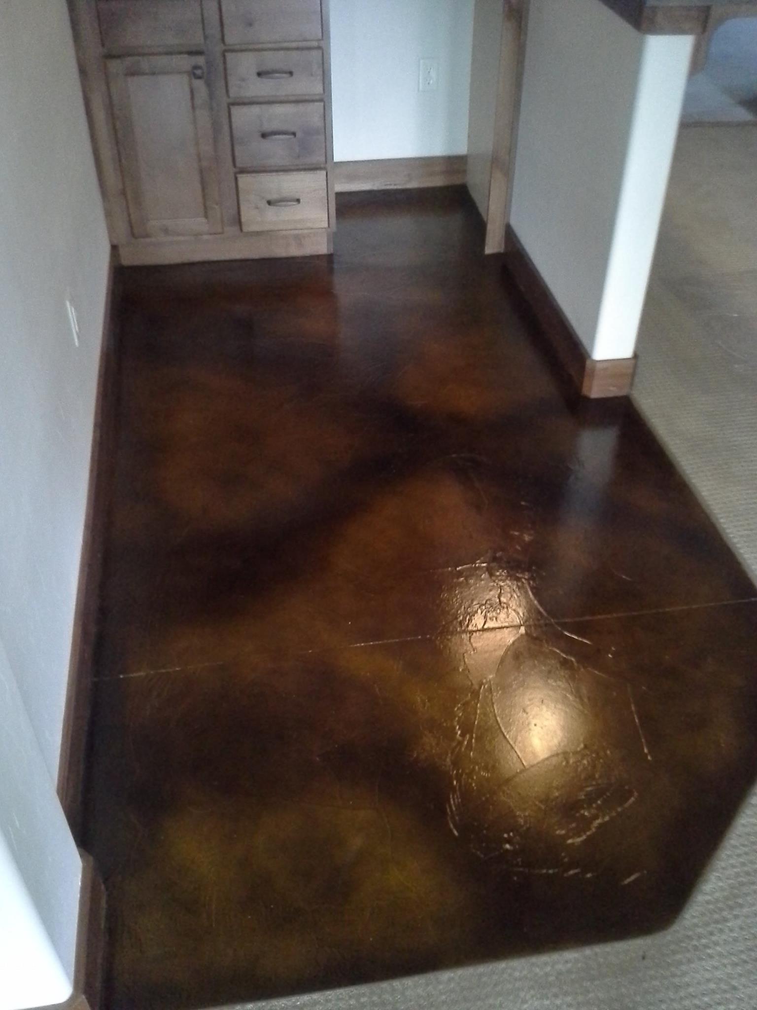 Acid stained bar floor